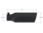 MBRP Universal Tip 4in O.D. Angled Rolled End 2.5in inlet 12in length Black