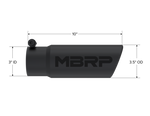 MBRP Universal Tip 3-1/2in O.D. Angled Rolled End - 3in ID Inlet 10in Length - Black
