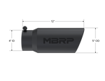 MBRP Universal Tip 5 O.D. Angled Rolled End 4 inlet 12 length - Black Finish