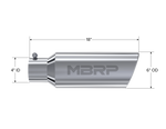 MBRP Universal Tip 6in OD Rolled End 4in Inlet 18in Length T304