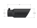MBRP Universal Tip 4in OD 3in Inlet 10in Length Dual Wall Angled End Black