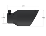 MBRP Universal 4in OD Dual Wall Angled 2.5in Inlet 8in Lgth Exhaust Tip - Black