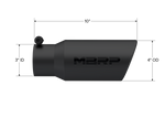 MBRP Universal Tip 4in OD 3in Inlet 10in Length Angled Rolled End Black