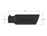 MBRP Universal Tip 6in OD Rolled End 4in Inlet 18in L Black Coated Exhaust Tip