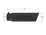 MBRP Universal 5in OD Angled Rolled End 4in Inlet 18in Lgth Black Finish Exhaust Tip