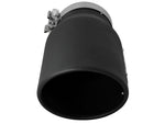 aFe MACHForce XP 5in 304 Stainless Steel Exhaust Tip 5 In x 7 Out x 12L in Bolt On Right - Black