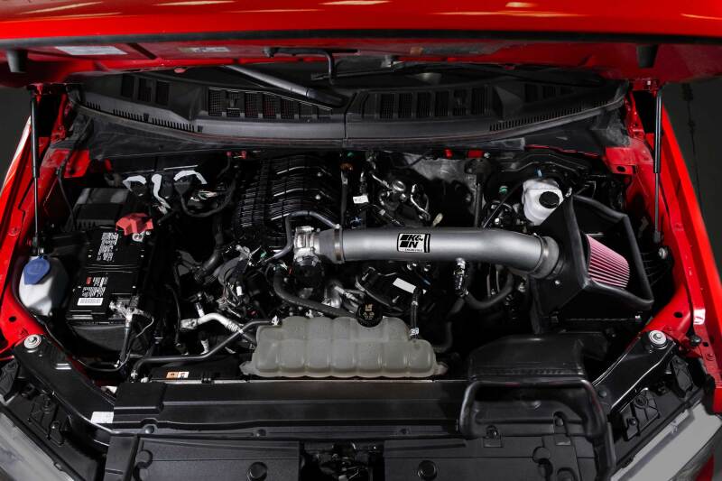 K&N 18-24 Ford F150 3.3L V6 Performance Air Intake System w/ Red Air Filter