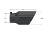 MBRP Universal Tip 6 O.D. Dual Wall Angled 4 inlet 12 length - Black Finish