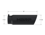 MBRP Universal Tip 6in OD Angled Rolled End 5in Inlet 18in Lgth Black Finish Exhaust