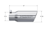 MBRP Universal Tip 4in OD 3in Inlet 10in Length Angled Rolled End T304