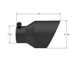 MBRP Universal 3in Hex Tip 5in Inlet 8in Length Dual Wall Exhaust Tip - Black Coated