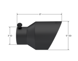 MBRP Universal 3in Hex Tip 5in Inlet 8in Length Dual Wall Exhaust Tip - Black Coated