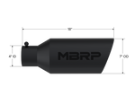 MBRP Universal Exhaust Tip 7in O.D. Rolled End 4in Inlet 18in Length - Black