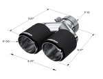 MBRP 3in ID / Dual 4in OD Out Staggered L 9.87in / R 9.37in Dual Wall Carbon Fiber Univ Exhaust Tip