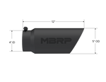 MBRP Universal Tip 5 O.D. Dual Wall Angled 4 inlet 12 length - Black Finish