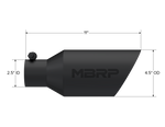 MBRP Universal Dual Wall Angle Rolled End Tip 4-1/2in OD / 2-1/2in Inlet / 11in Length - Black