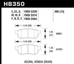 Hawk 90-01 Acura Integra (excl Type R) / 98-00 Civic Coupe Si HPS Street Rear Brake Pads