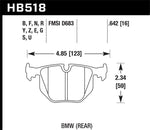 Hawk BMW 330CI/330I/330XI/525i/740i/754iL/M3/M5/X3/X5/Z4/Z8 / Range Rover HSE HT-10 Race Rear Brake