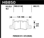 Hawk Audi 14-19 Porsche 911 / 2016 Cayman / 17-19 Panamera PC Rear Brake Pads w/ Carbon Ceramics