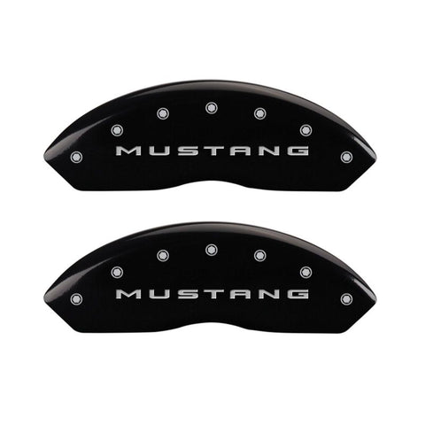 MGP 4 Caliper Covers Engraved Front 2015/Mustang Engraved Rear 2015/Bar & Pony Black finish slvr ch