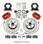 Wilwood Forged Dynalite-M Front Kit 11.30in 1 PC Rotor&Hub Red 1965-1969 Mustang Disc & Drum Spindle