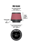 K&N Universal Rubber Filter 5in Flange ID x 6.5in Base OD x 4.5in Top OD x 4.125in Height