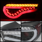 Spyder Scion FRS 12-14/Subaru BRZ 12-14 Light Bar LED Tail Lights Black ALT-YD-SFRS12-LBLED-BK