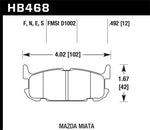 Hawk 03-05 Miata w/ Sport Suspension HP+ Street Rear Brake Pads (D1002)