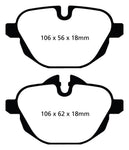 EBC 11+ BMW X3 2.0 Turbo (F25) Greenstuff Rear Brake Pads