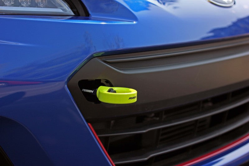 PERRIN 18-21 Subaru WRX & STI / 13-25 BRZ / 17-20 Toyota 86 Tow Hook Kit (Front) - Neon Yellow