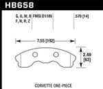 Hawk 06-10 Chevy Corvette (Improved Pad Design) Front HPS Sreet Brake Pads