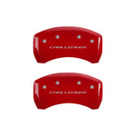 MGP 4 Caliper Covers Engraved Front & Rear Block/Challenger Red finish silver ch