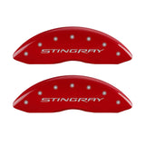 MGP 4 Caliper Covers Engraved Front & Rear Stingray Red finish silver ch