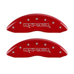 MGP 4 Caliper Covers Engraved Front & Rear Raptor Red finish silver ch