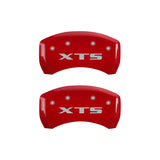 MGP 4 Caliper Covers Engraved Front Cadillac Engraved Rear XTS Red finish silver ch