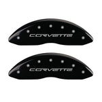 MGP 4 Caliper Covers Engraved Front & Rear C6/Corvette Black finish silver ch