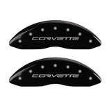 MGP 4 Caliper Covers Engraved Front & Rear C6/Corvette Black finish silver ch