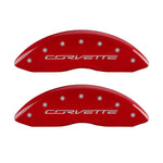 MGP 4 Caliper Covers Engraved Front & Rear C7/Corvette Red finish silver ch