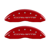 MGP 4 Caliper Covers Engraved Front & Rear C7/Corvette Red finish silver ch