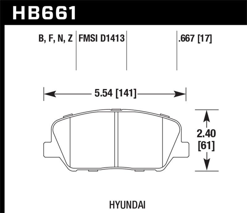 Hawk 10 Hyundai Genesis Coupe (w/o Brembo Brakes) HPS Street Front Brake Pads