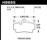 Hawk 2014-2015 Porsche Cayman Performance Ceramic Street Rear Brake Pads