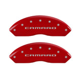 MGP 4 Caliper Covers Engraved Front & Rear Gen 5/Camaro Red finish silver ch