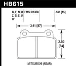 Hawk 2008-2014 Mitsubishi Lancer Evo (1-piece front rotor) High Perf. Street 5.0 Rear Brake Pads