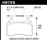 Hawk 2014 Chevrolet Corvette DTC-70 Front Brake Pads