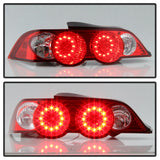 Spyder Acura RSX 02-04 LED Tail Lights Red Clear ALT-YD-ARSX02-LED-RC