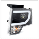 Spyder Ford F150 09-14 Projector Headlights Halogen Model- Light Bar DRL Blk PRO-YD-FF15009-LBDRL-BK