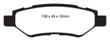 EBC 08-13 Cadillac CTS 3.0 Redstuff Rear Brake Pads