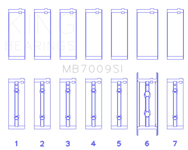 King Engine Bearings 89-15 Dodge Cummins Diesel 5.9L 6.7L Inline 6 Main Bearing Set - Size STD