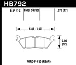 Hawk 15 Ford F-150 Super Duty Rear Brake Pads