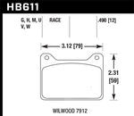 Hawk Wilwood 7912 DTC-30 Race Brake Pads